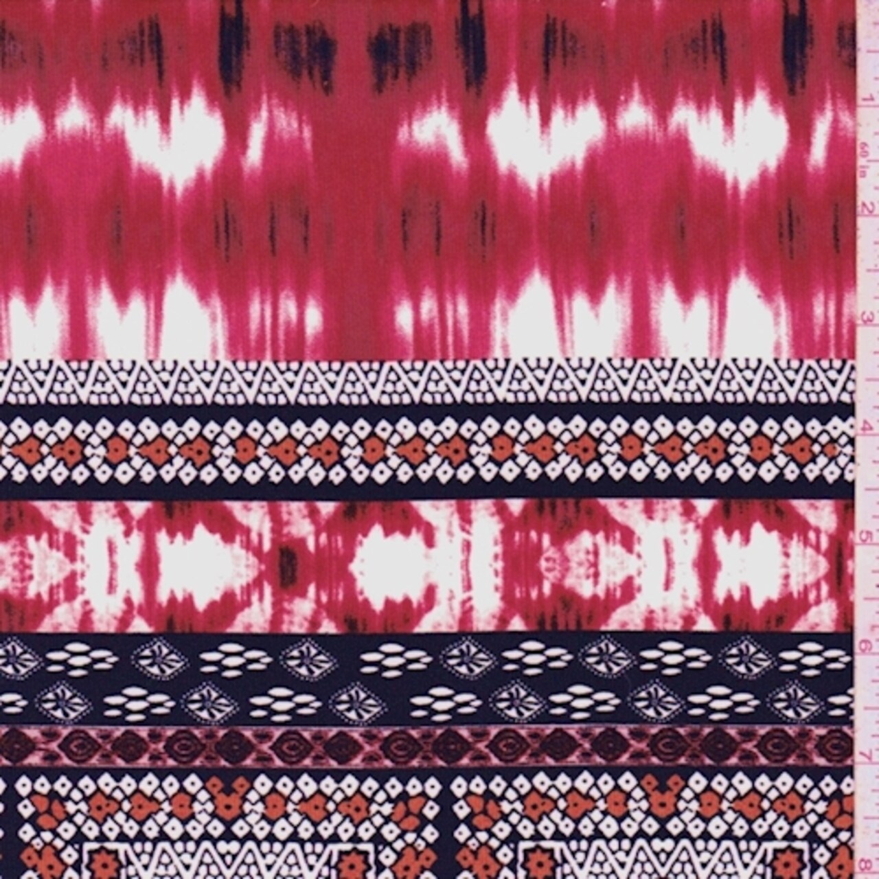 ITY Crimson/Black Seismic Tile Jersey Knit Fabric By the Yard